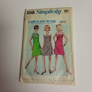 Vintage Simplicity Sewing Pattern 6346 Junior's Midi Dress Size 14 1950s Fifties
